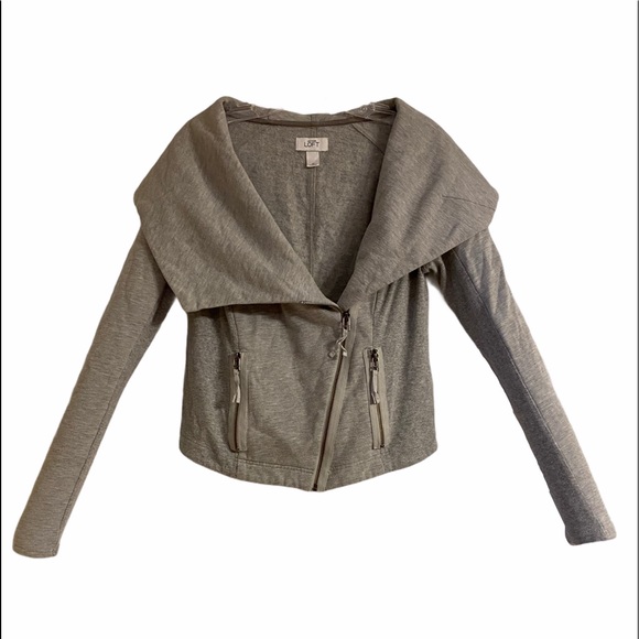 LOFT Jackets & Blazers - Loft • Gray Zip Up Jacket Hoodie, Women’s Size M
